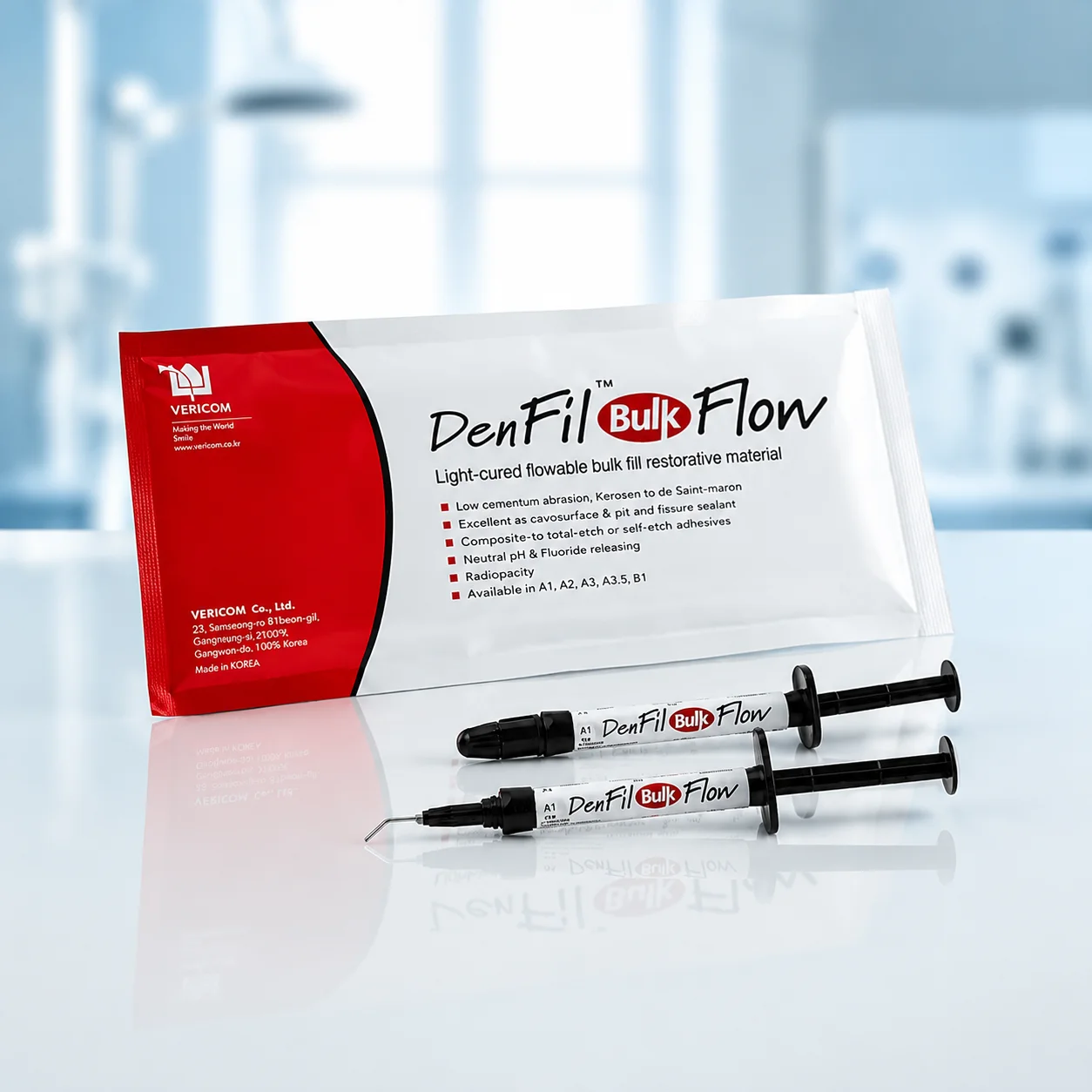 کامپوزیت فلو بالک دنفیل وریکام (Denfil Bulk Flow Composite) | شرکت: Vericom | دنتالاین کامپوزیت فلو بالک دنفیل وریکام (Denfil Bulk Flow Composite) | شرکت: Vericom | دنتالاین