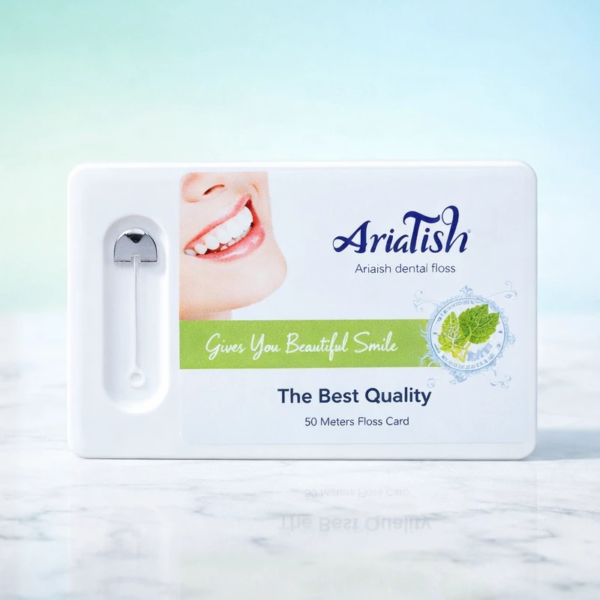 نخ دندان مدل کارتی مسافرتی آریاتیش (Dental Floss – Travel Card Model) | شرکت: Ariatish | دنتالاین