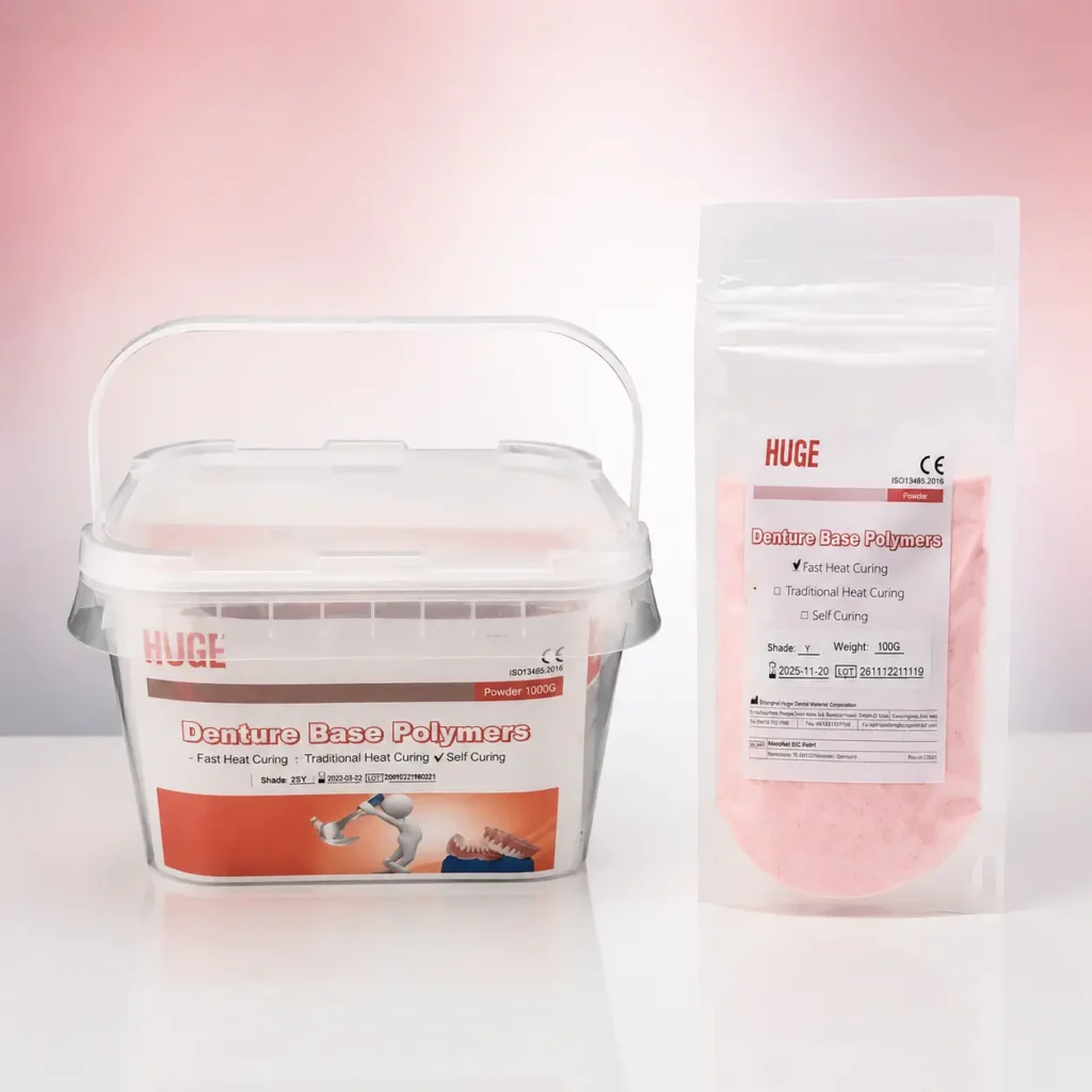 آکریل دنچر گرما پخت فوری هیوج (Fast Heat Curing Denture Acrylic) | شرکت: Huge | دنتالاین