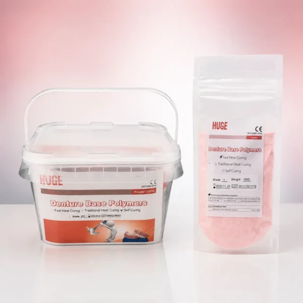آکریل دنچر گرما پخت فوری هیوج (Fast Heat Curing Denture Acrylic) | شرکت: Huge | دنتالاین