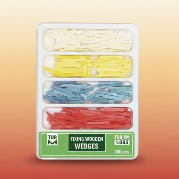 وج چوبی آناتومیک آسورت چهار رنگ تور وی ام (Fixing Wooden Wedges 4 Color Assortment) | شرکت: TorVM | دنتالاین