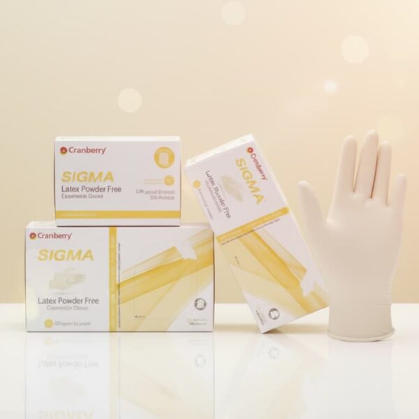 دستکش سیگما لاتکس بدون پودر کرنبری (Latex Powder Free Examination Sigma Gloves) | شرکت: Cranberry | دنتالاین